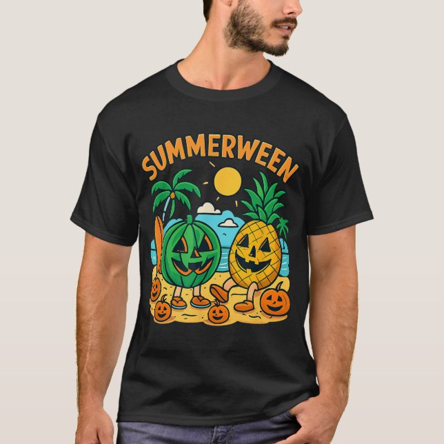 Summerween Watermelon Pineaple Beach Vibes T-Shirt (Vorderseite)