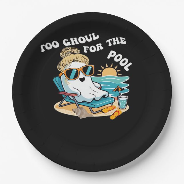 Summerween zu Ghoul für Halloween-Ghost-Overs Pappteller (Vorderseite)