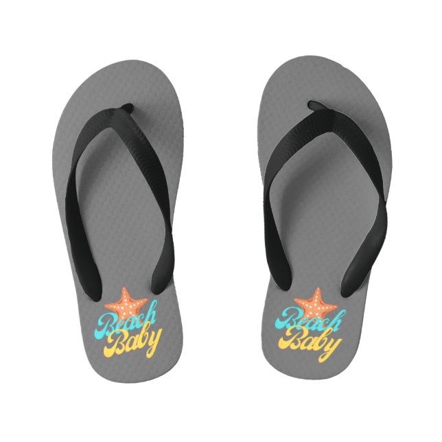 Summery Beach Baby Word Art Kleinkind Flip Flops (Fußbett)