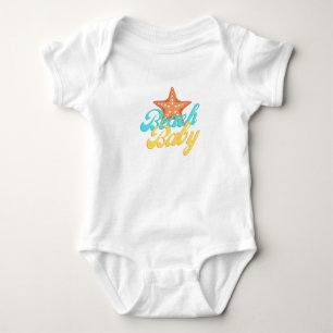 Summery Beach Baby Word Art  Strampler