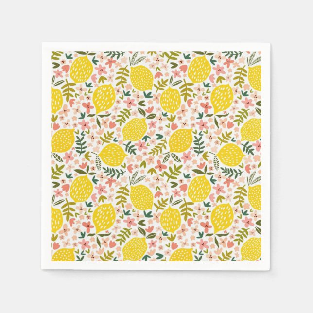 Summery Pink Lemonade Blume Serviette (Vorderseite)