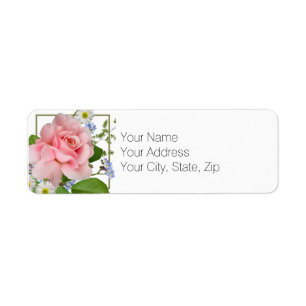 Summery Small Pink Rose Rücksendeadresse
