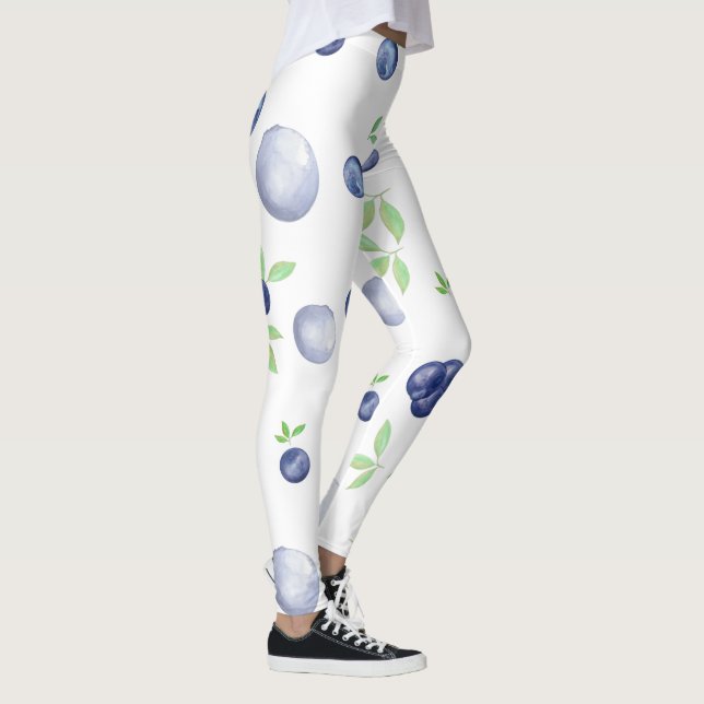 Summery Watercolor Blueberry Leggings (Rechts)