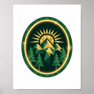 Summit Crest — Geometrisches Berg-Abzeichen Poster