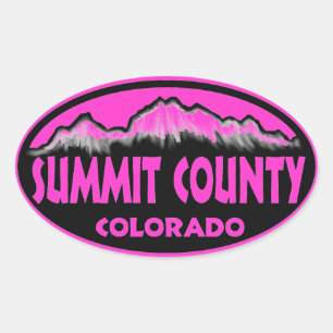Summit Landkreis Colorado Rosa ovale Aufkleber
