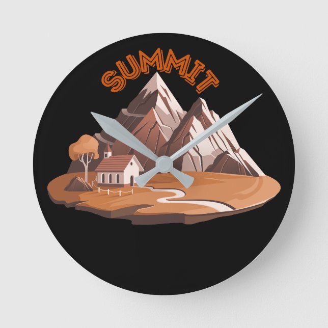 ​Summit Mountain Adventure Round Wall Clock Runde Wanduhr (Vorderseite)