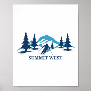 Summit West Washington Skigebiet Skifahren Skifahr Poster