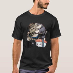 Sumo Cats Kampf für Sushi Kawaii Japanischer T - S T-Shirt