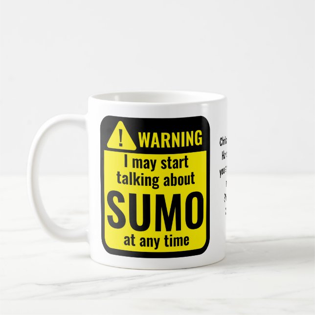 Sumo Funny Personalized Warning Kaffeetasse (Links)