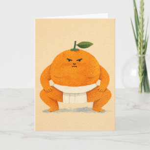 Sumo-Orangen-Grußkarte Karte