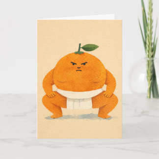 Sumo-Orangen-Grußkarte Karte