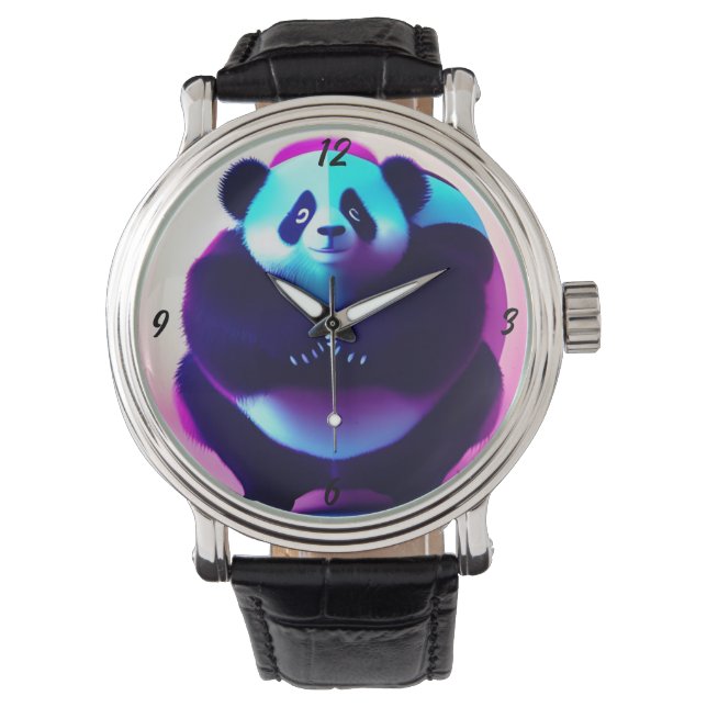 Sumo Panda, der Bamboo Gnasher, Mens Watch Armbanduhr (Vorderseite)