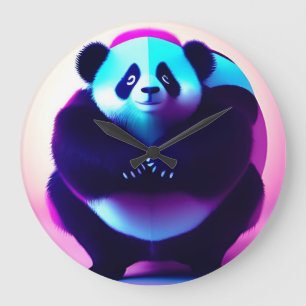 Sumo Panda Der Bamboo Gnasher, Wall Clock Große Wanduhr