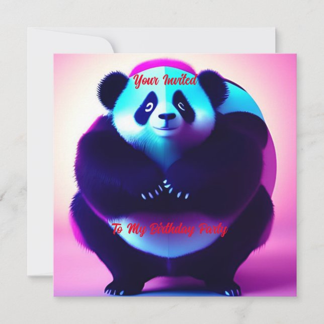 Sumo Panda The Bamboo Gnasher, Einladung zum Gebur (Vorderseite)