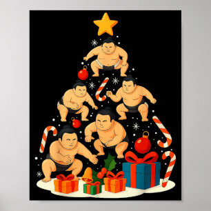 Sumo-Ringen Japanischer Sumo-Ringer Weihnachten Tr Poster
