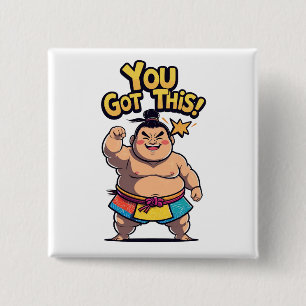 Sumo-Ringer mit der Motivation "Du Got das!" Button