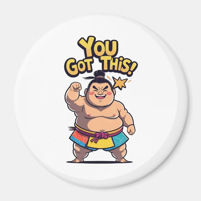 Sumo-Ringer mit der Motivation "Du Got das!" Magnet (Vorne)