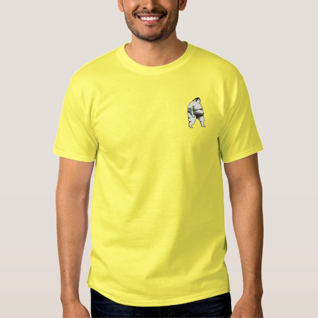 Sumo-Ringkämpfer Besticktes T-Shirt (Vorderseite)