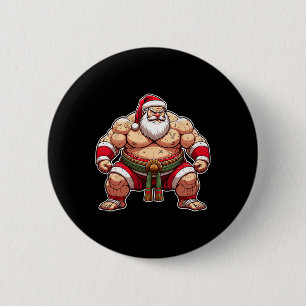 Sumo-Santa japanischer Wrestler Japan Cool Weihnac Button