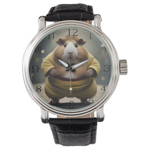 "Sumo Squeakdown: Der mächtige Meerschweinchen-Rin Armbanduhr