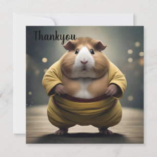 "Sumo Squeakdown: The Mighty Guinea Pig Wrestler" Dankeskarte