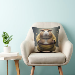 "Sumo Squeakdown: The Mighty Guinea Pig Wrestler" Kissen