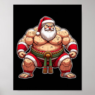 Sumo-Weihnachtsmann japanischer Ringer Japan Cool Poster