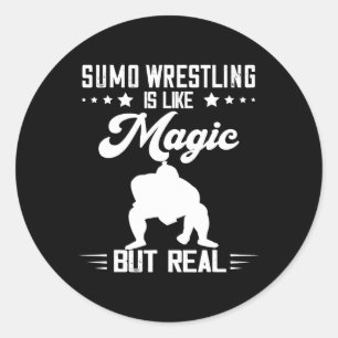 Sumo Wrestler Magie, aber echter japanischer Wrest Runder Aufkleber