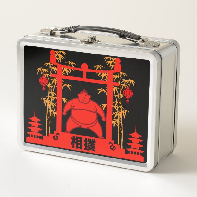 Sumo Wrestler Metall Brotdose (Vorderseite)