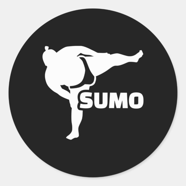 Sumo Wrestler Runder Aufkleber (Vorderseite)