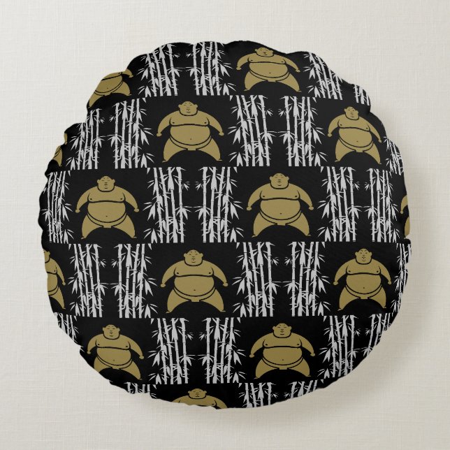 Sumo Wrestler Rundes Kissen (Vorderseite)