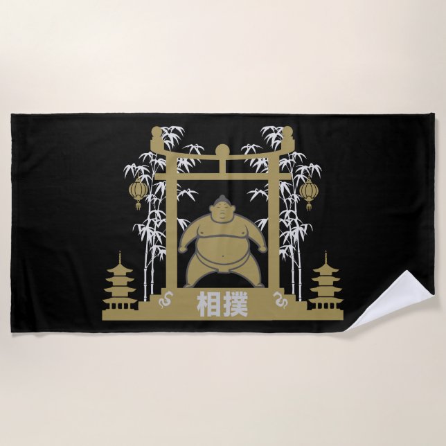 Sumo Wrestler Strandtuch (Vorderseite)