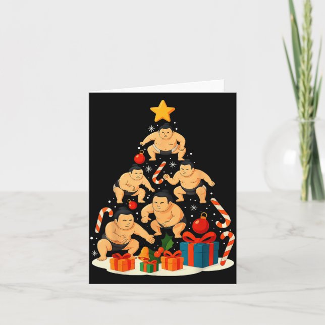 Sumo Wrestling Japanese Sumo Wrestler Christmas Tr Karte (Vorderseite)