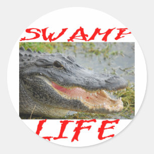 Sumpf-Life-Alligator #002 Runder Aufkleber