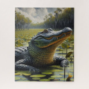 Sumpf mit Bull Alligator Jigsaw Puzzle