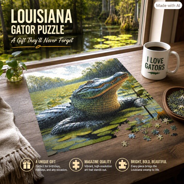 Sumpf mit Stier-Alligator-Puzzle (Von Creator hochgeladen)