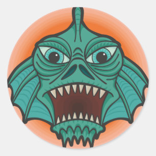 Sumpf-Monster Runder Aufkleber
