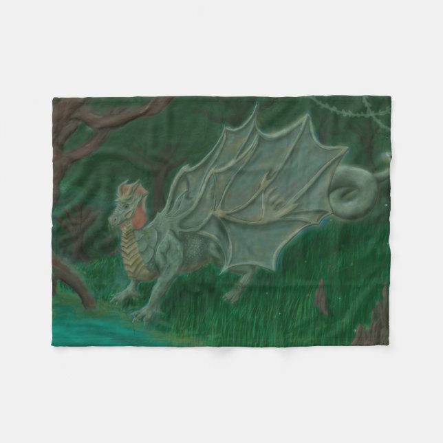 Sumpfdrache Fleecedecke (Vorderseite (Horizontal))