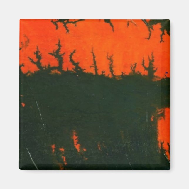 "Sumpffeuer #2" Abstrakt Art Magnet (Vorne)