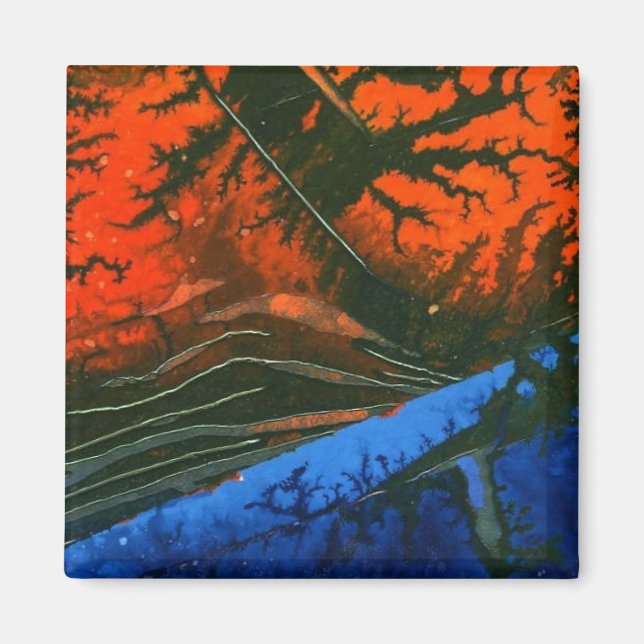 "Sumpffeuer #6" Abstrakt Art Magnet (Vorne)