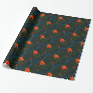 "Sumpffeuer #7" Abstraktes Design-Umschlagpapier Geschenkpapier