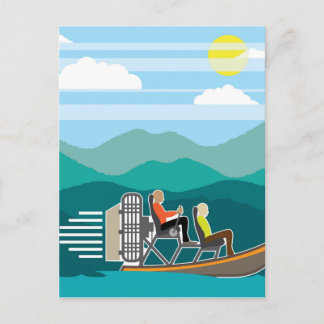 Sumpflandboot mit AirBoat Postkarte