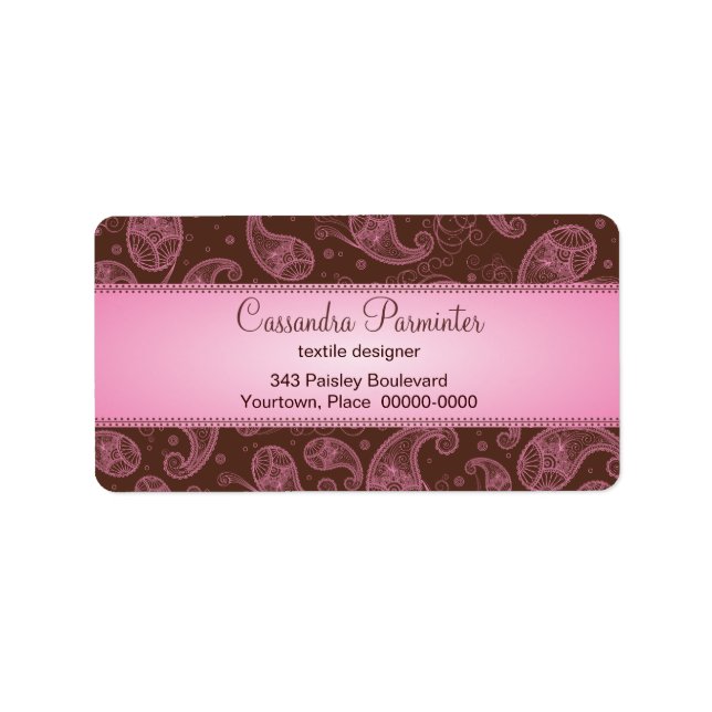Sumptuous Paisley Address Labels Adressaufkleber (Vorne)