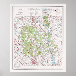 Sumter National Forest Map (1975) Poster