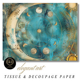 Sun and Moon Celestial Motif Seidenpapier