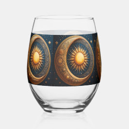 Sun and Moon Celestial  Weinglas Ohne Stiel