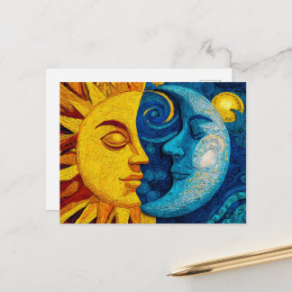 Sun And Moon - Design 1 Feiertagspostkarte