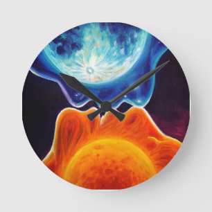 Sun and moon kiss runde wanduhr