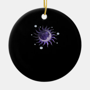 Sun and Moon Whimsigothic Gothic Witchy Hexe Keramik Ornament