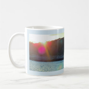 Sun-Aufflackern auf Wasser-Tasse mit Gebet von St Kaffeetasse